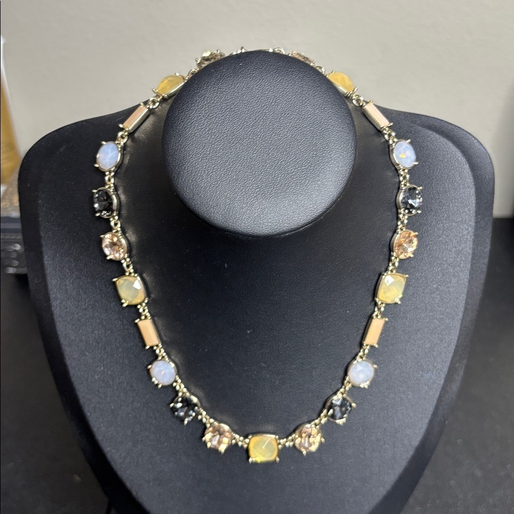 Loft Rhinestone Gold Tone Station Elegant Necklace